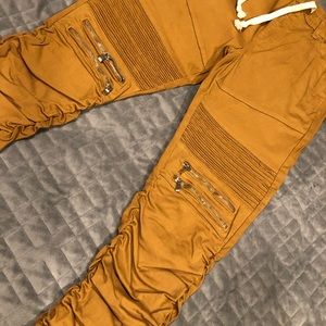 MENS STRETCHY CALF JOGGER JEANS WITH ZIPPERS